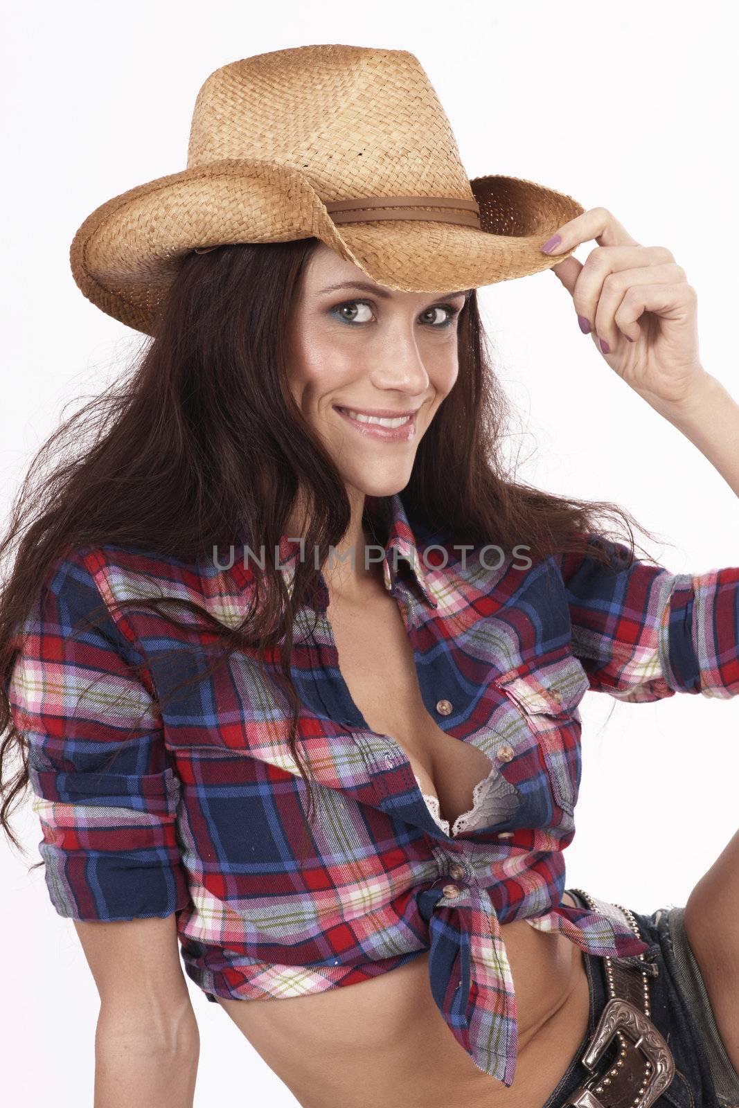 A Beautiful Country Girl tips her hat to you