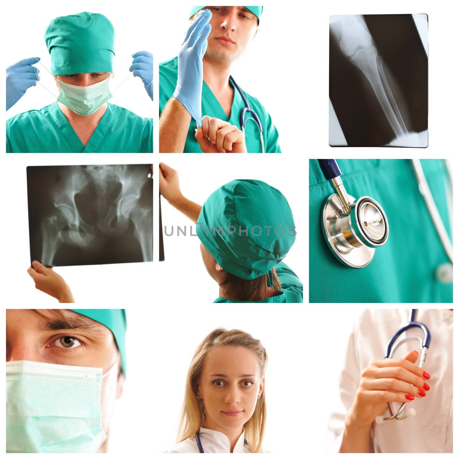 Collage made with medical related images