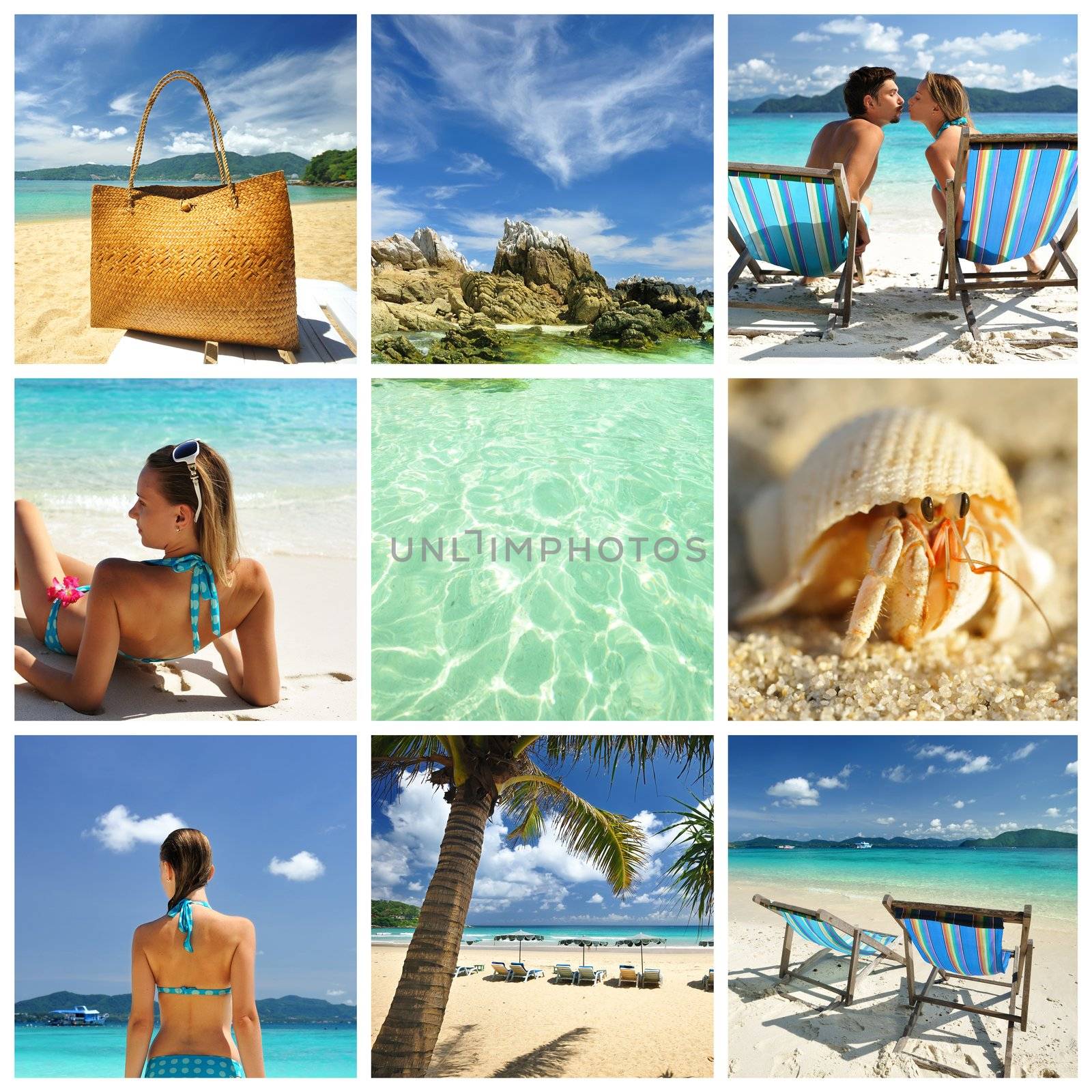 Collage made with beautiful tropical resort shots