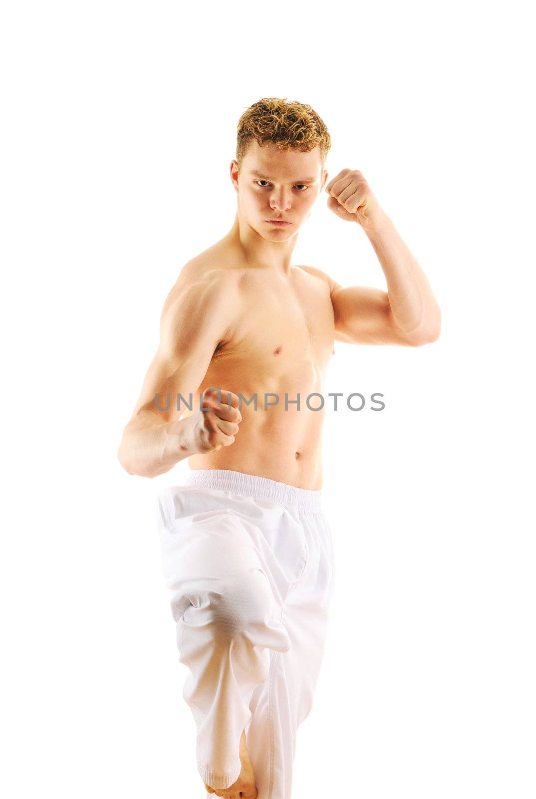 Man training taekwondo by haveseen
