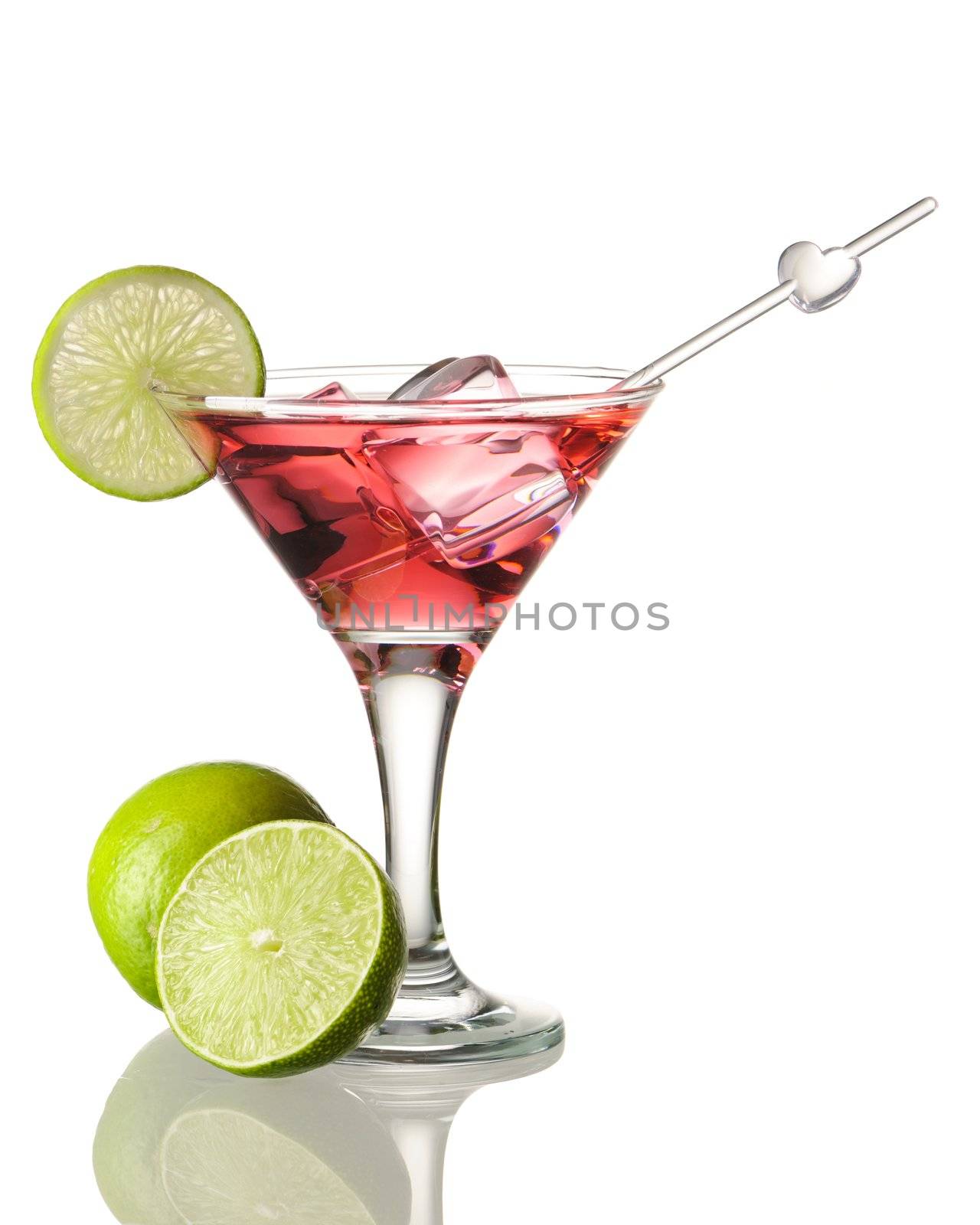 Cosmopolitan cocktail isolated on white
