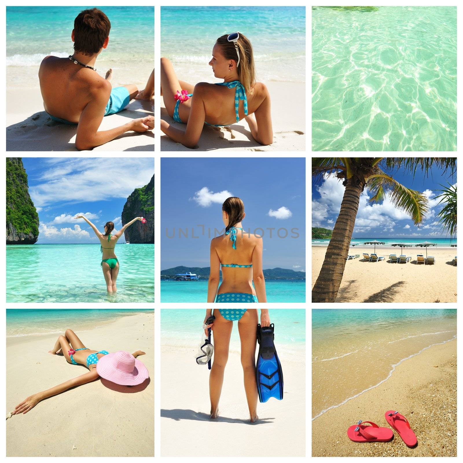 Collage made with beautiful tropical resort shots