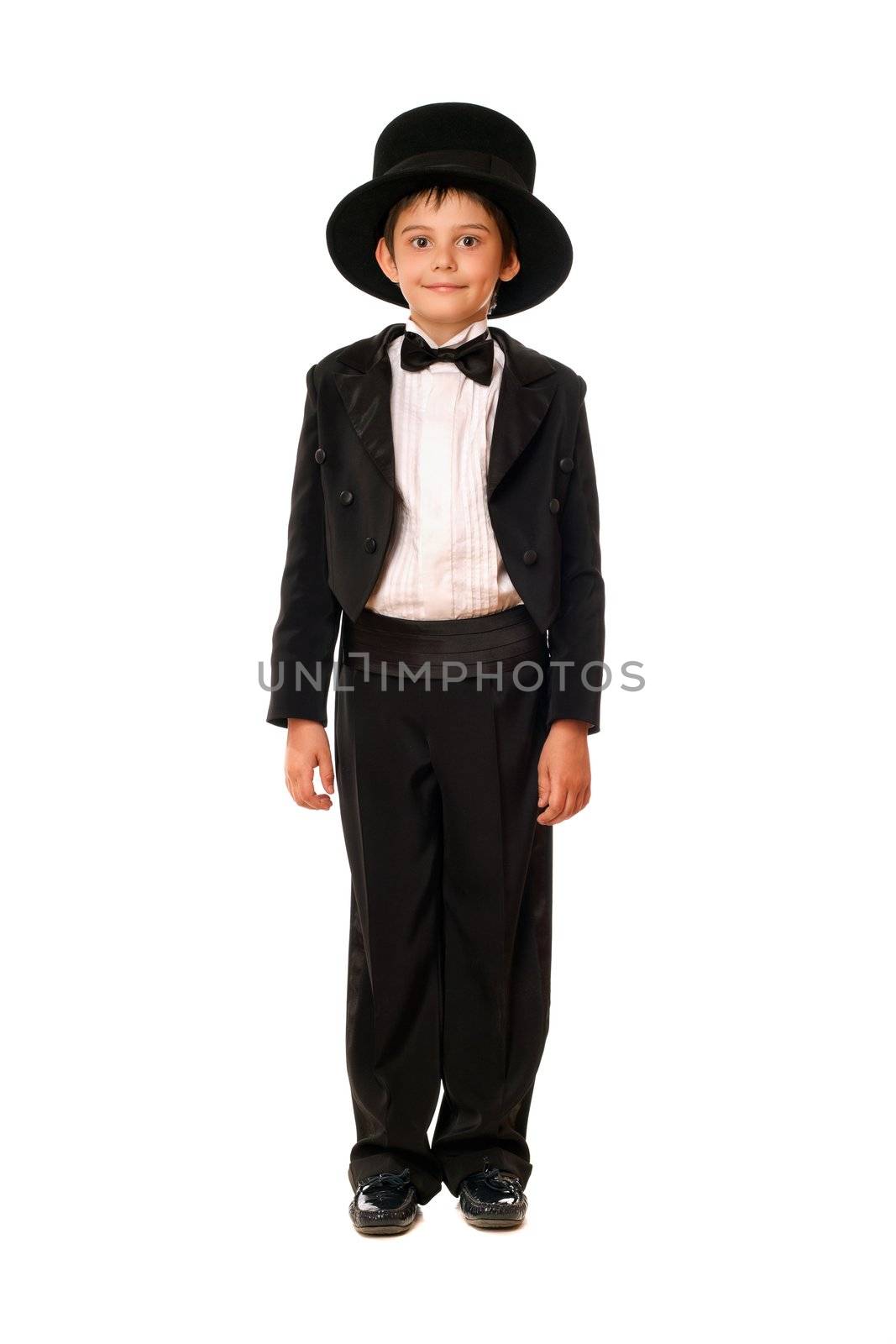 little boy in a tuxedo. Isolated by acidgrey