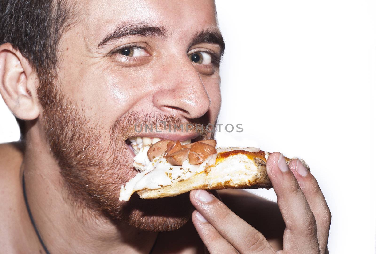 A man eating Pizza by gandolfocannatella