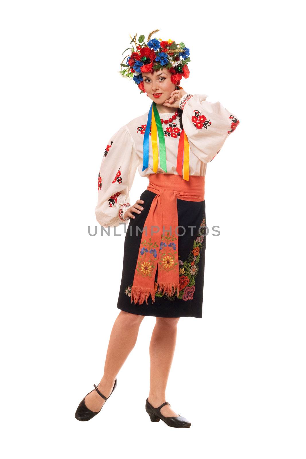 Woman in the Ukrainian national clothes by acidgrey