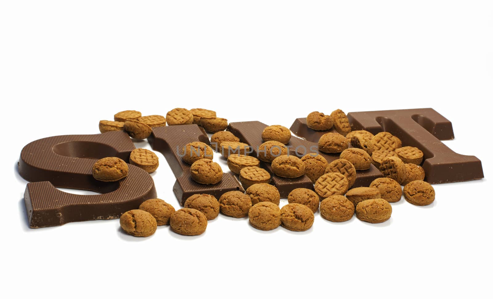typical dutch letters from chocolate for the dutch children event called Sinterklaas on 5th december