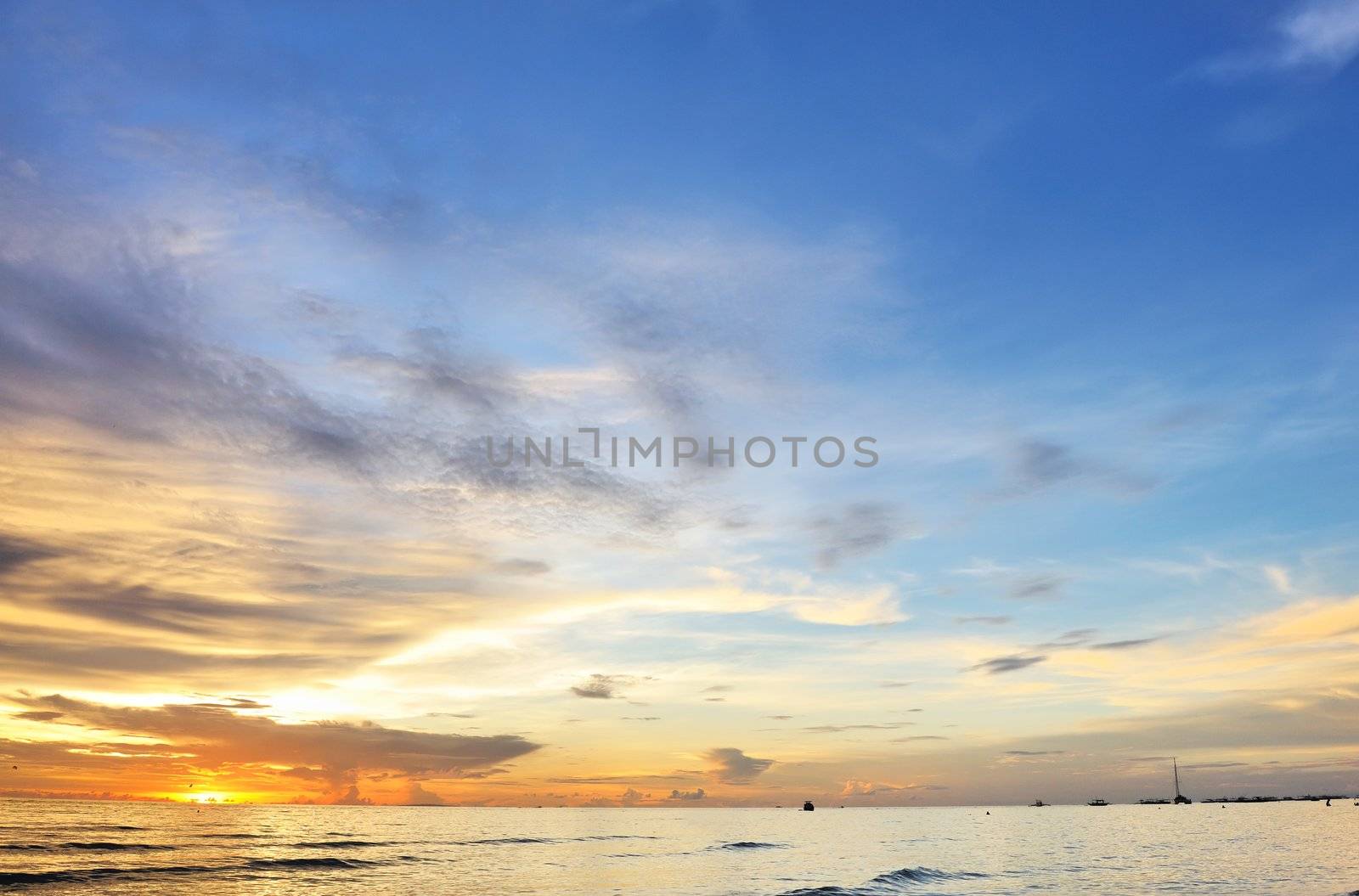 Beautiful sunset at Boracay, Philippines