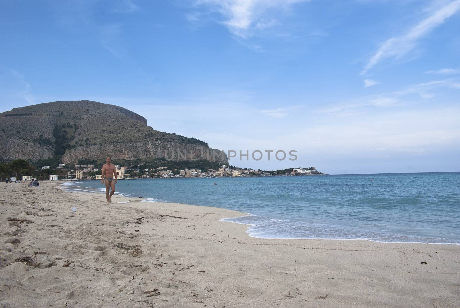 The famous beach of "Mondello" ; in Palermo, Sicily