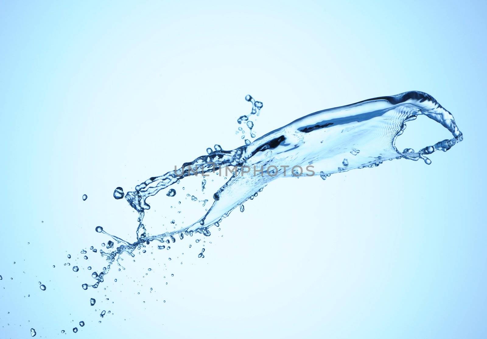 Beautiful water splash speed shot