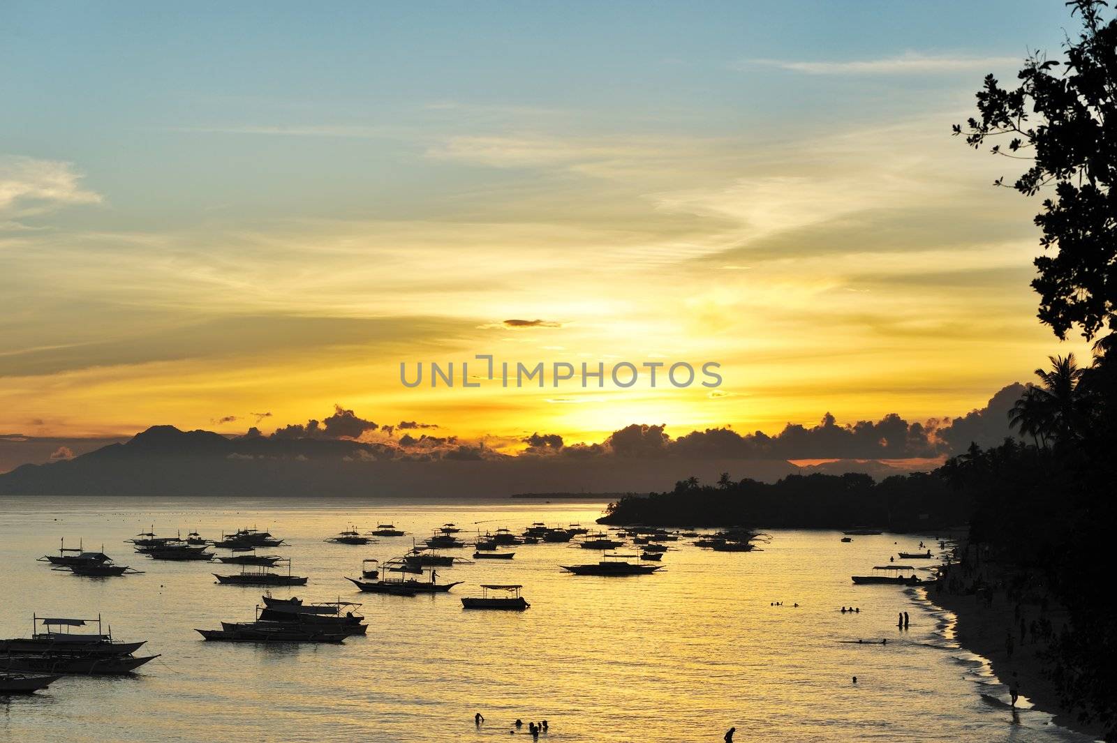 Beautiful sunset at Panglao, Philippines