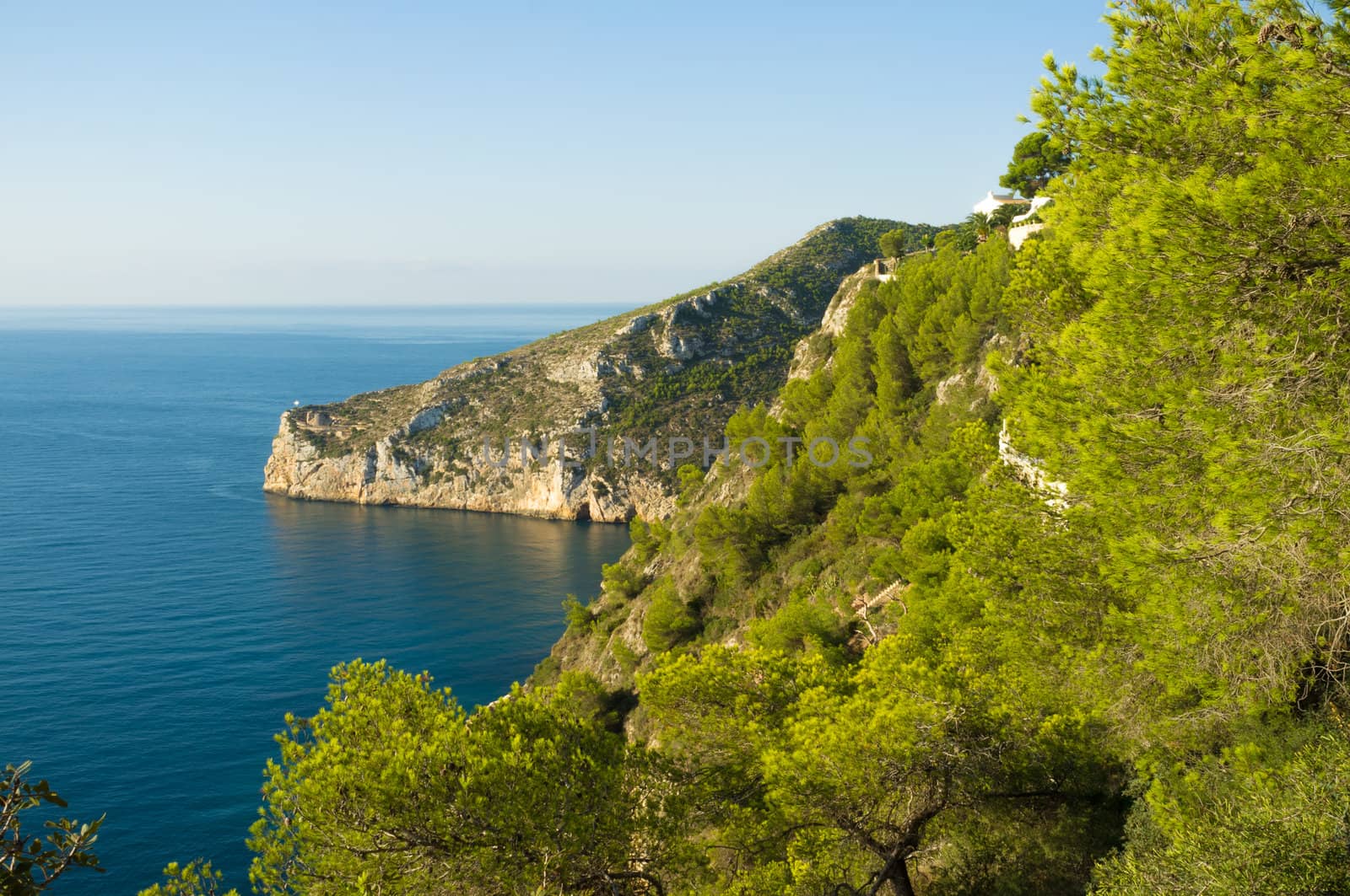 Forested Mediterranean coast near Javea, Costa Blanca, Spain
