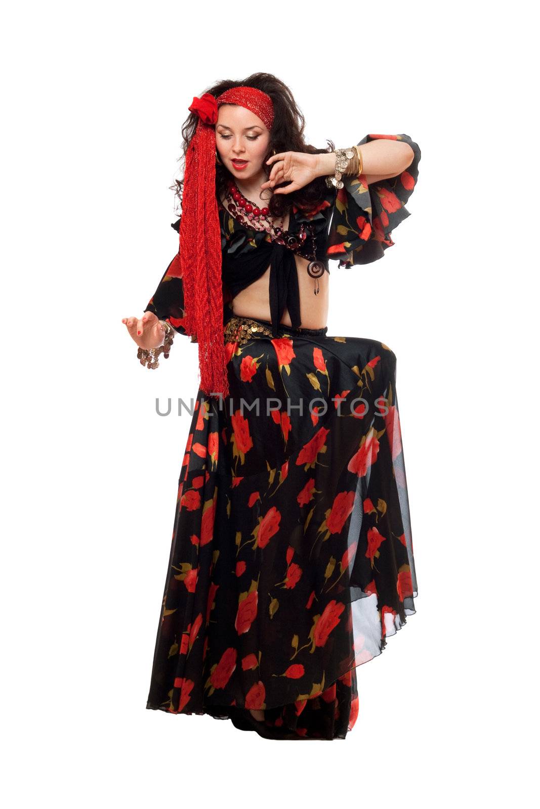 Sensual gypsy woman in a black skirt by acidgrey