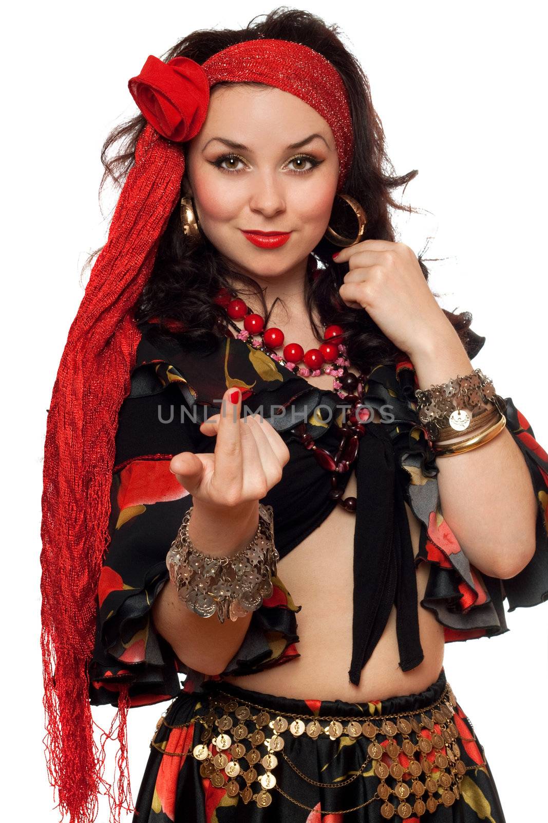 Portrait of gorgeous gypsy woman by acidgrey