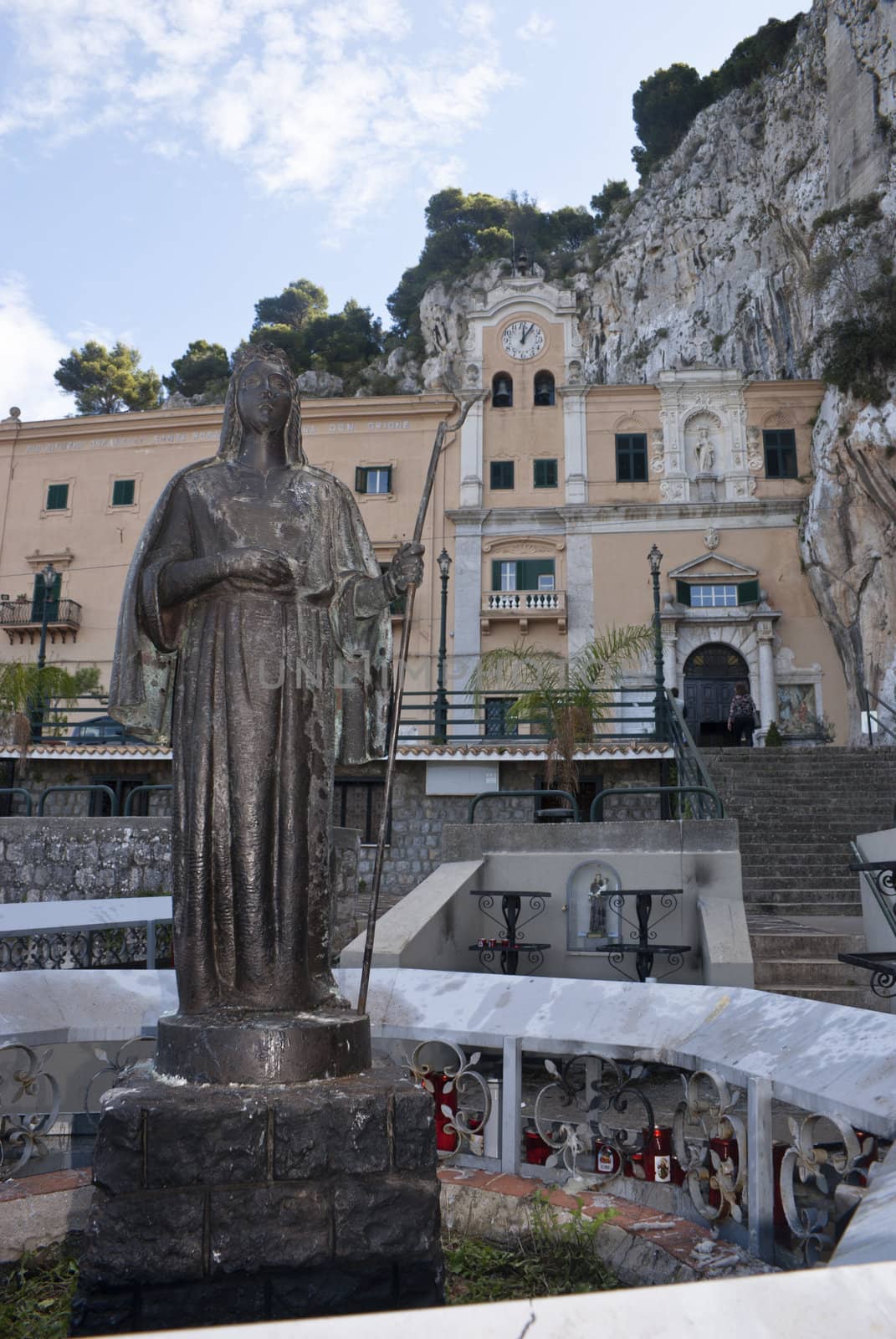 The sanctuary of Santa Rosalia "Santuzza", located 430 meters above sea level, was built in 1950 derived from the cave. Palermo. Sicily