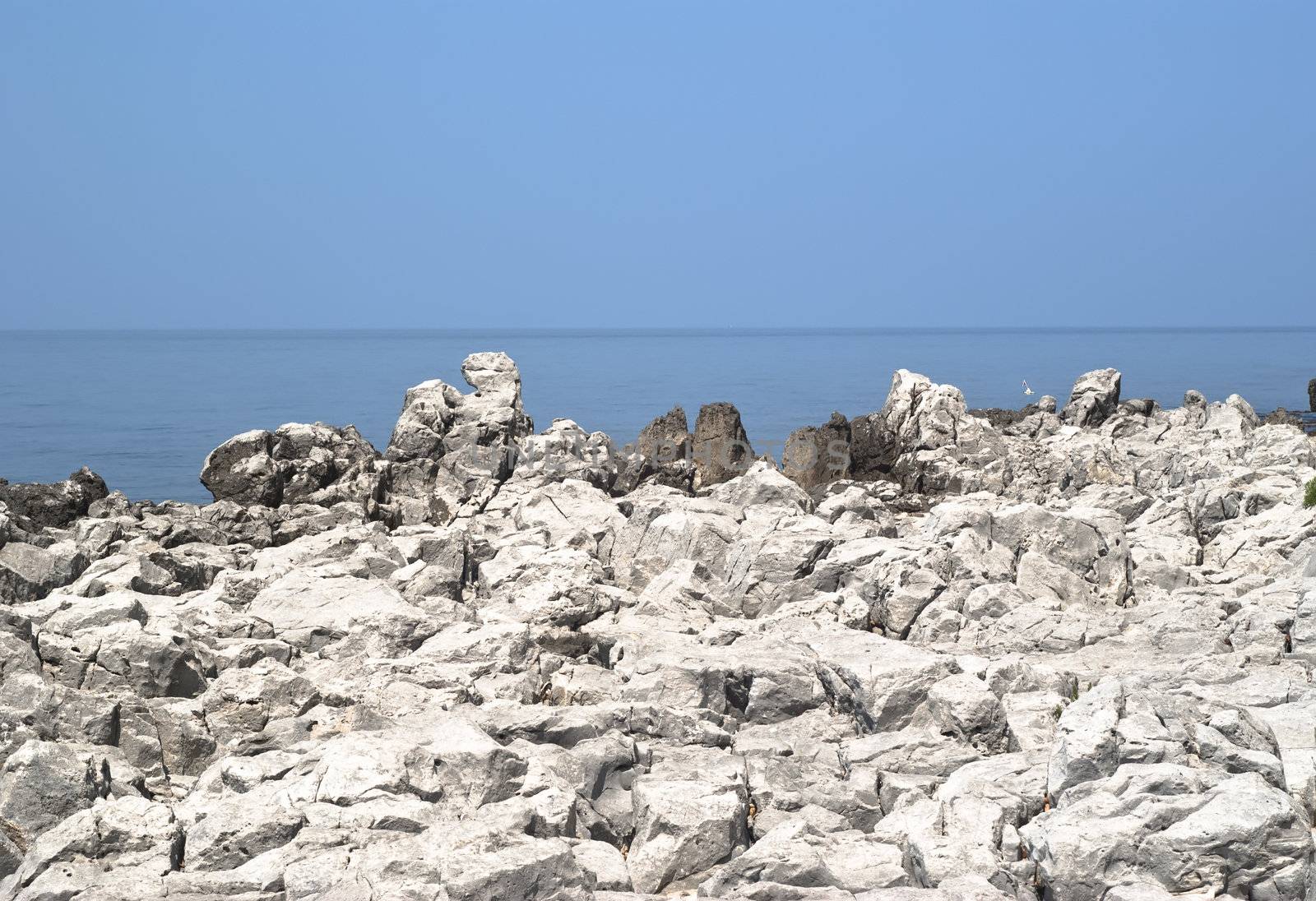rock on the beach of cefalu. sicily