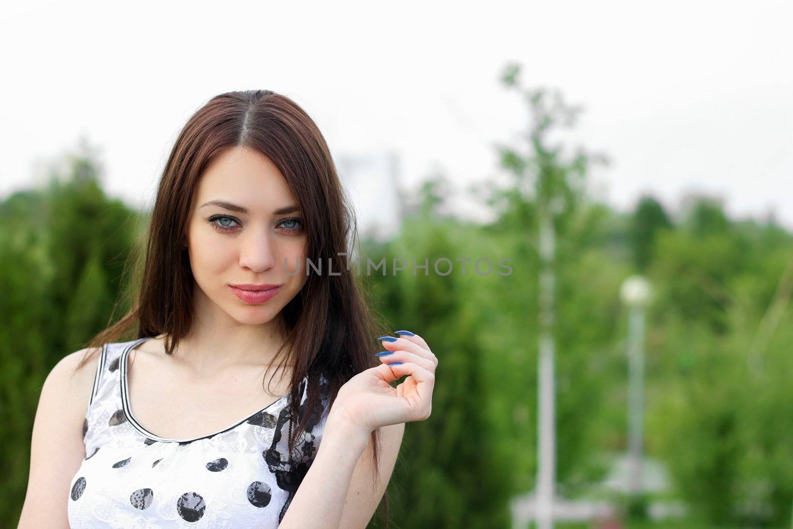 Closeup portrait of a perfect young woman