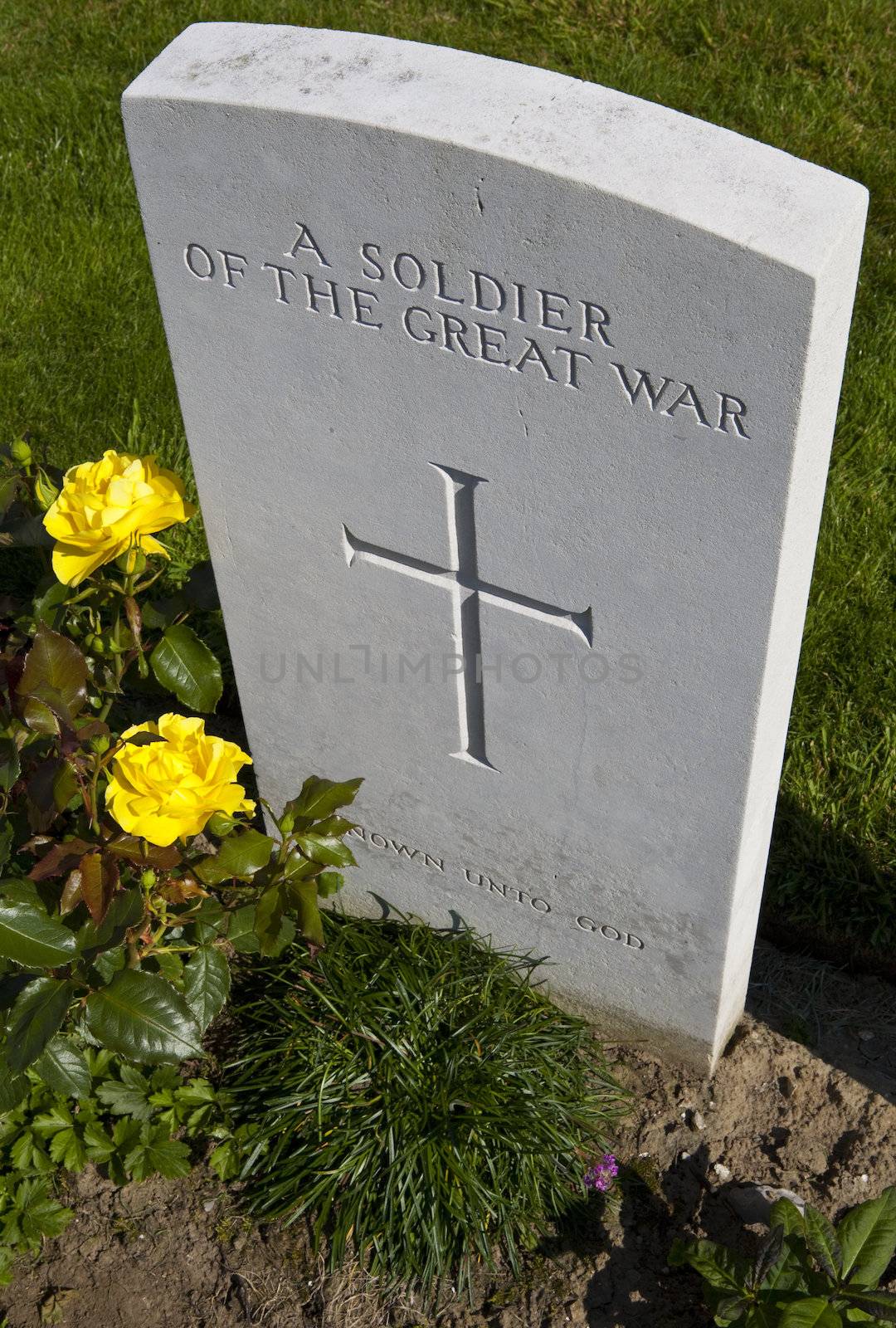 Grave of a Soldier of the Great War in Tyne Cot Cemetery by chrisdorney