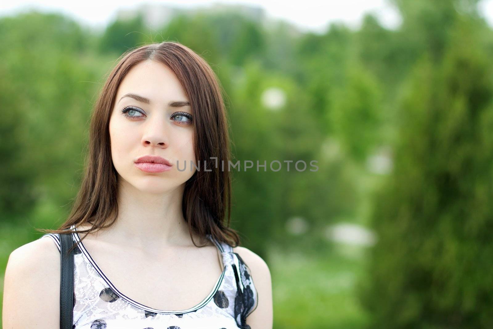 Closeup portrait of a beautiful young woman