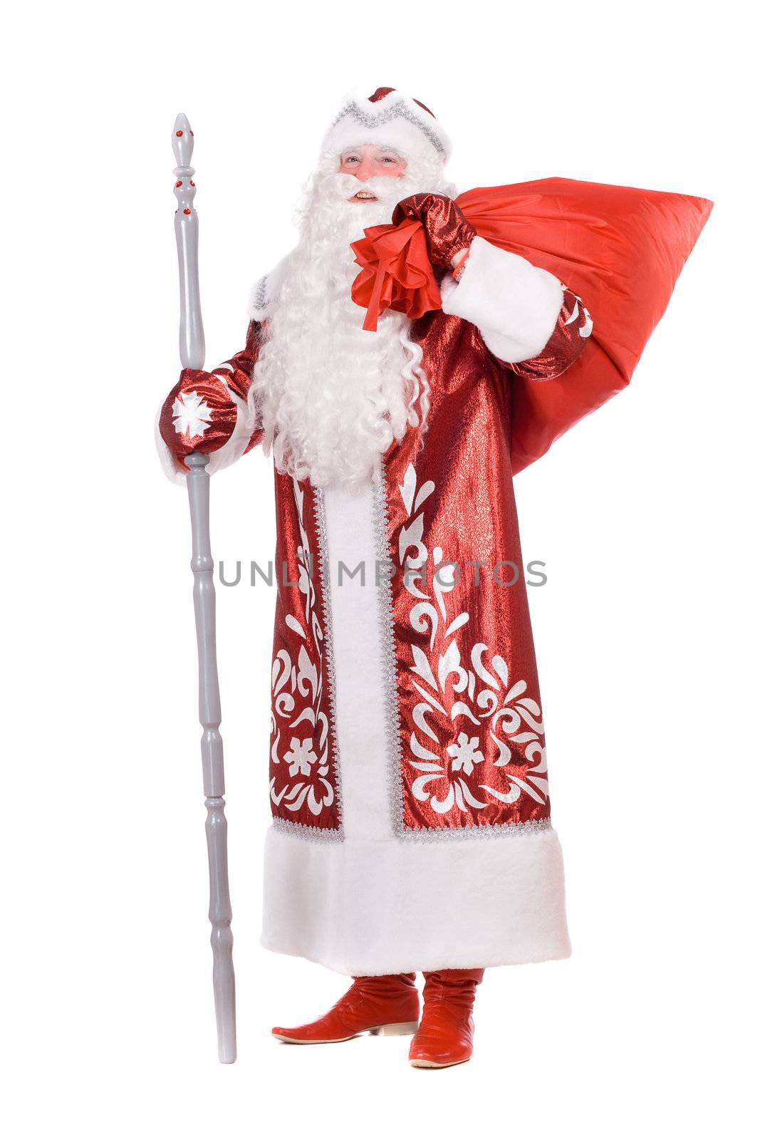 Ded Moroz (Father Frost) with the bag of Christmas gifts