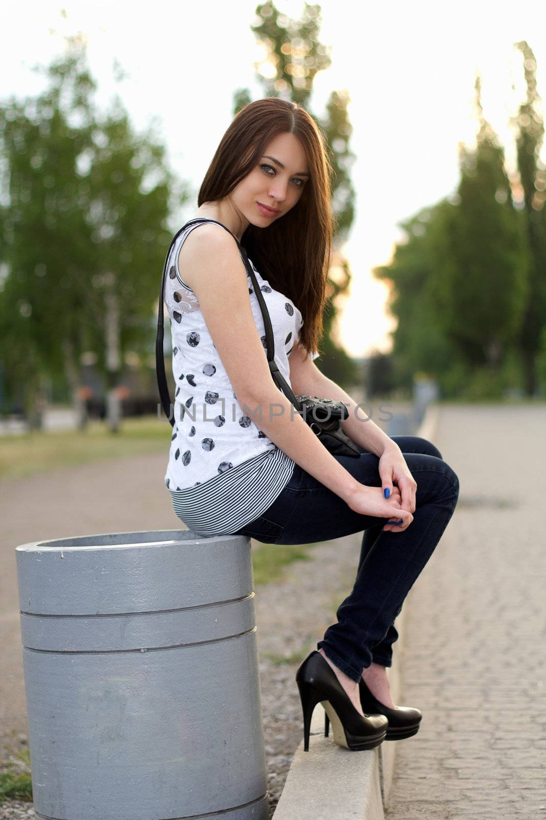 Portrait of a attractive young woman outdoors