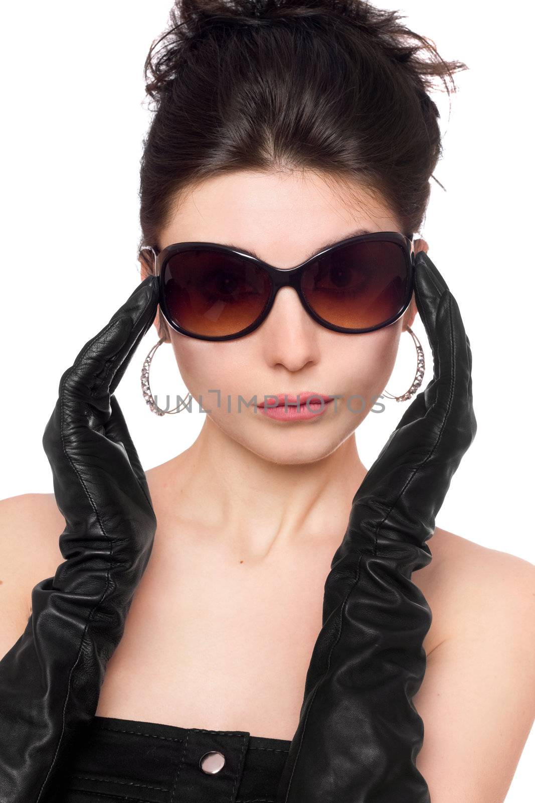 Portrait of beautiful young woman in sunglasses