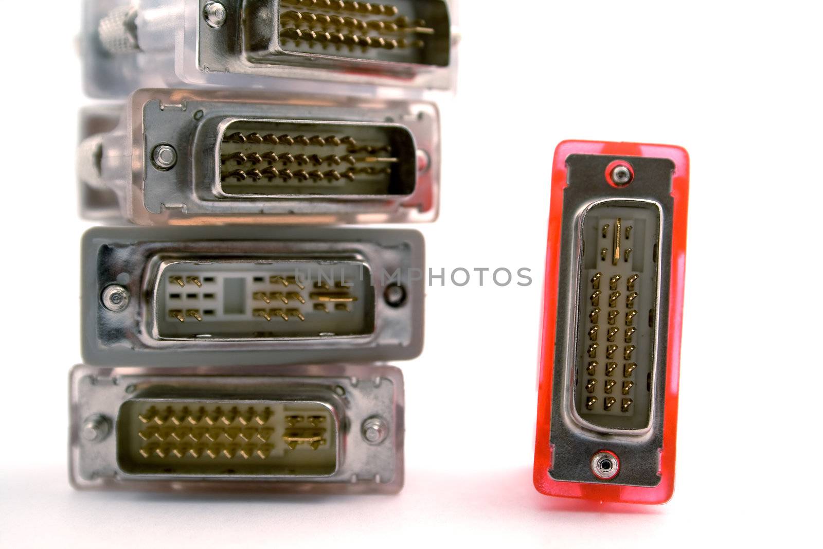 adapters vga-dvi on a white background. isolated 3