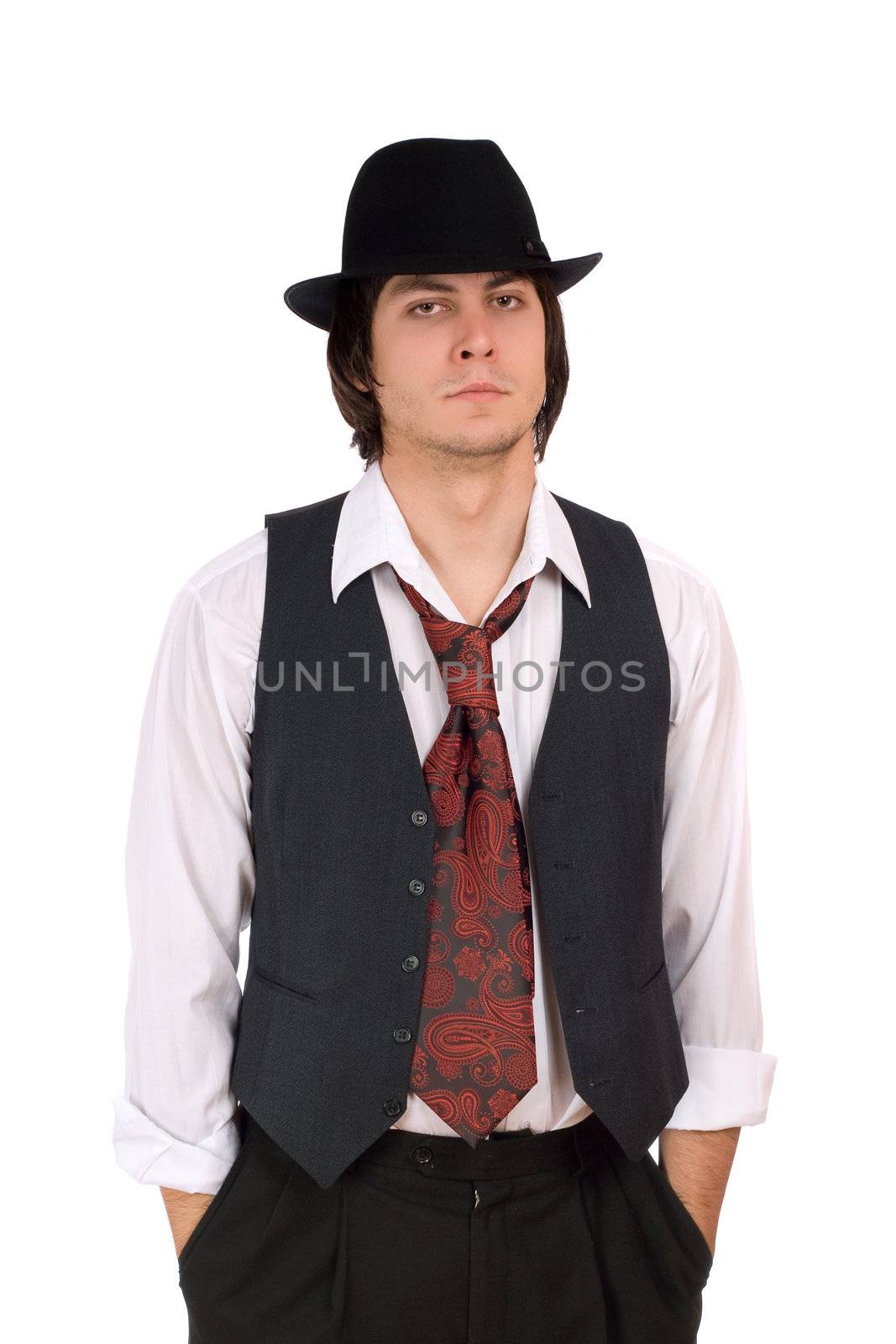 Portrait of a old-fashioned young man