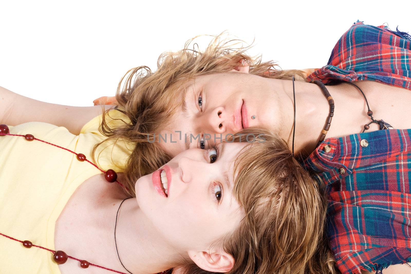 Portrait of smiling young beauty couple 9