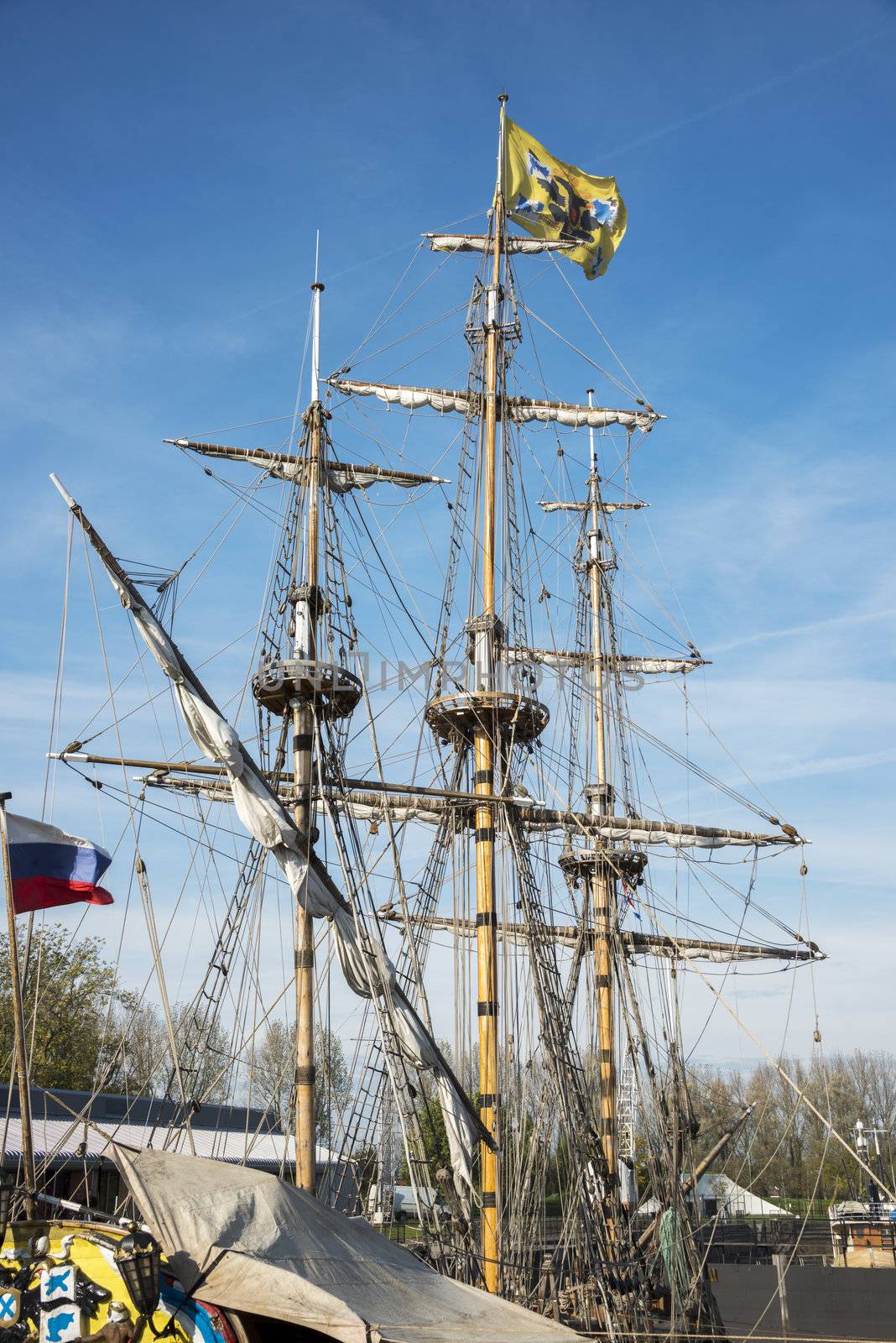 The russian frigat Shtandart for renovation in the dry dock by compuinfoto