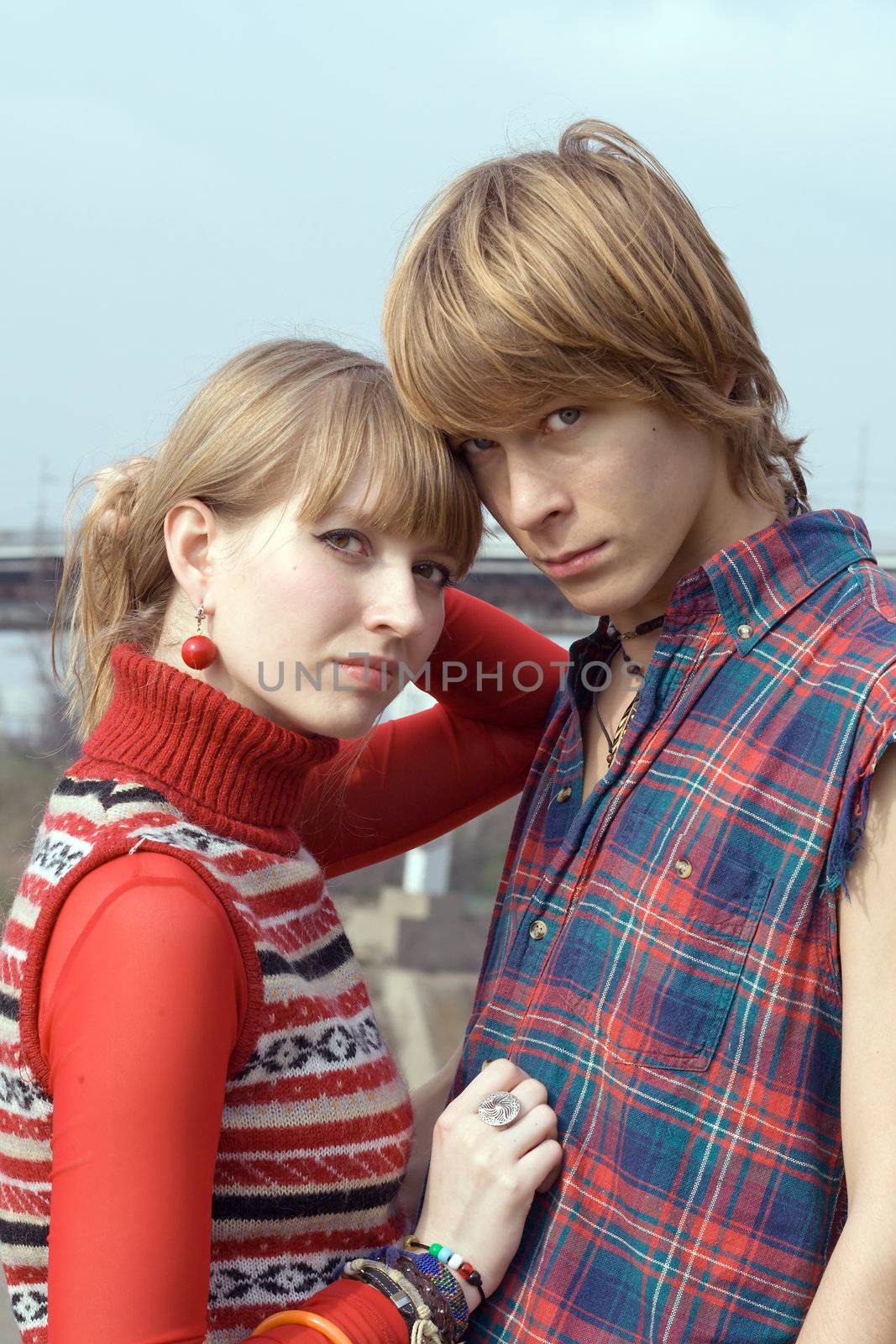 Young couple - the guy and the girl outdoor 4 by acidgrey