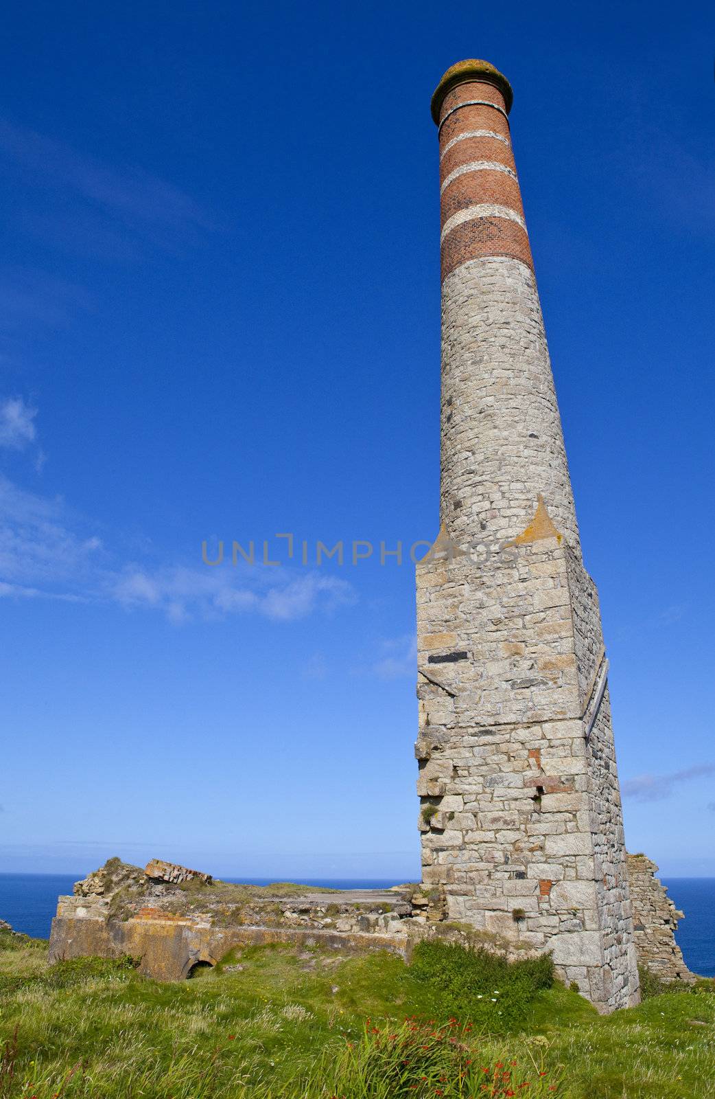 Chimney Remains at Levant Tin Mine in Cornwall by chrisdorney