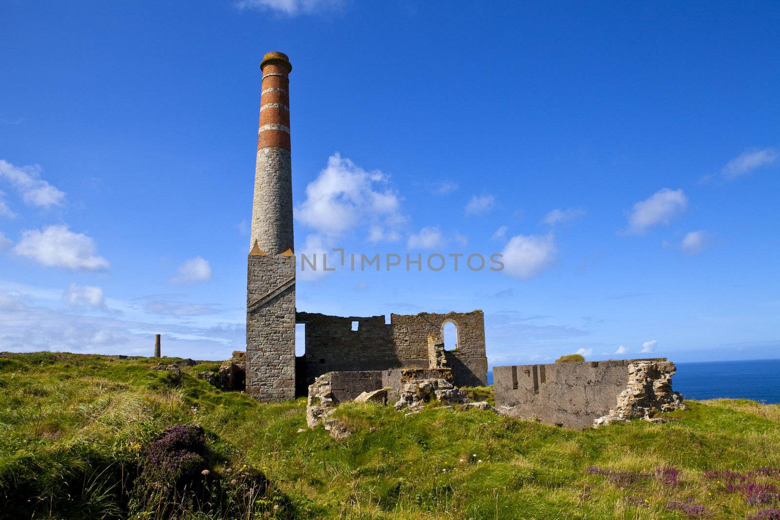 Chimney Remains at Levant Tin Mine in Cornwall by chrisdorney