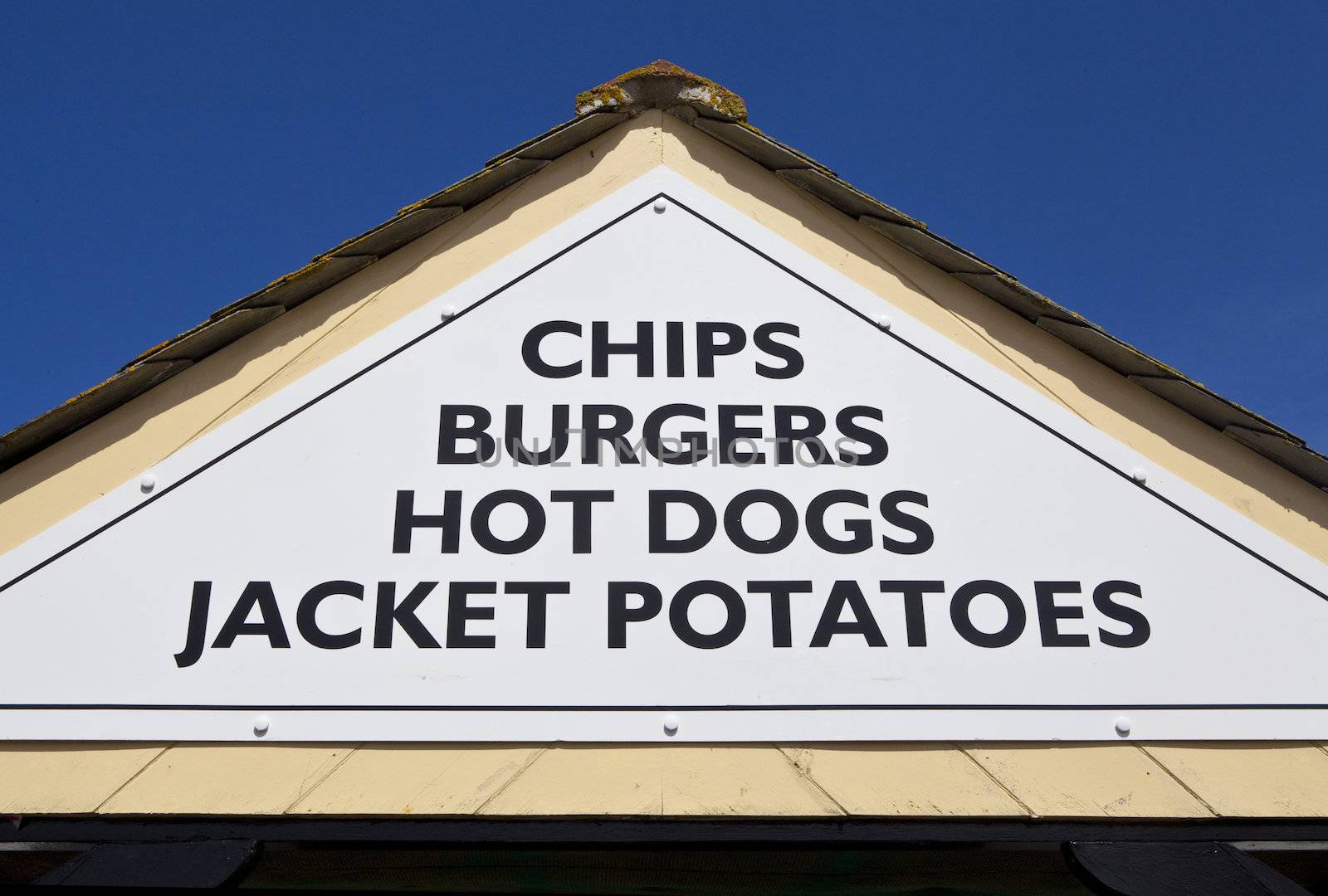 A fast food takeaway sign.