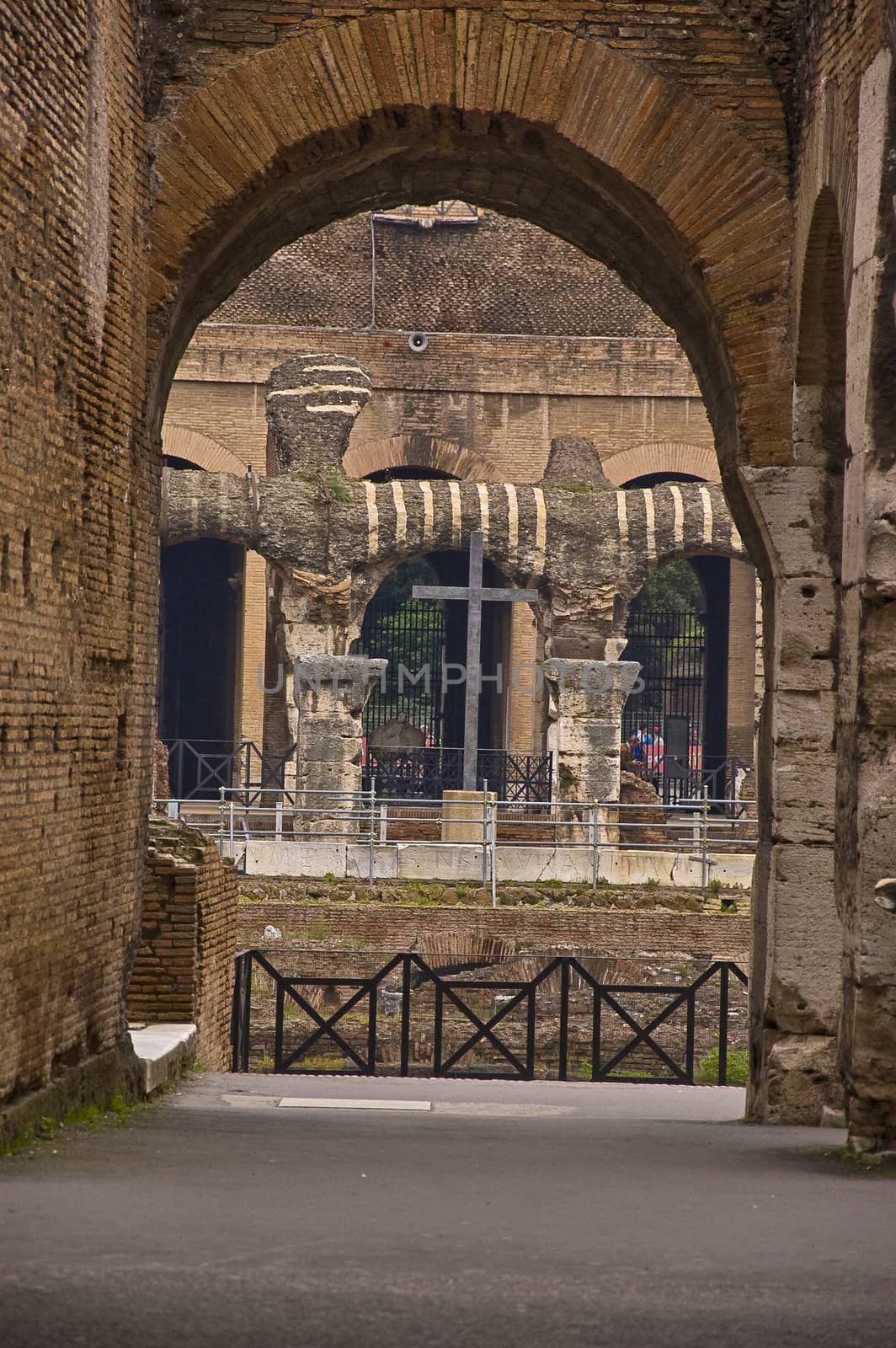 view and detail of the Colosseum, rome, italy