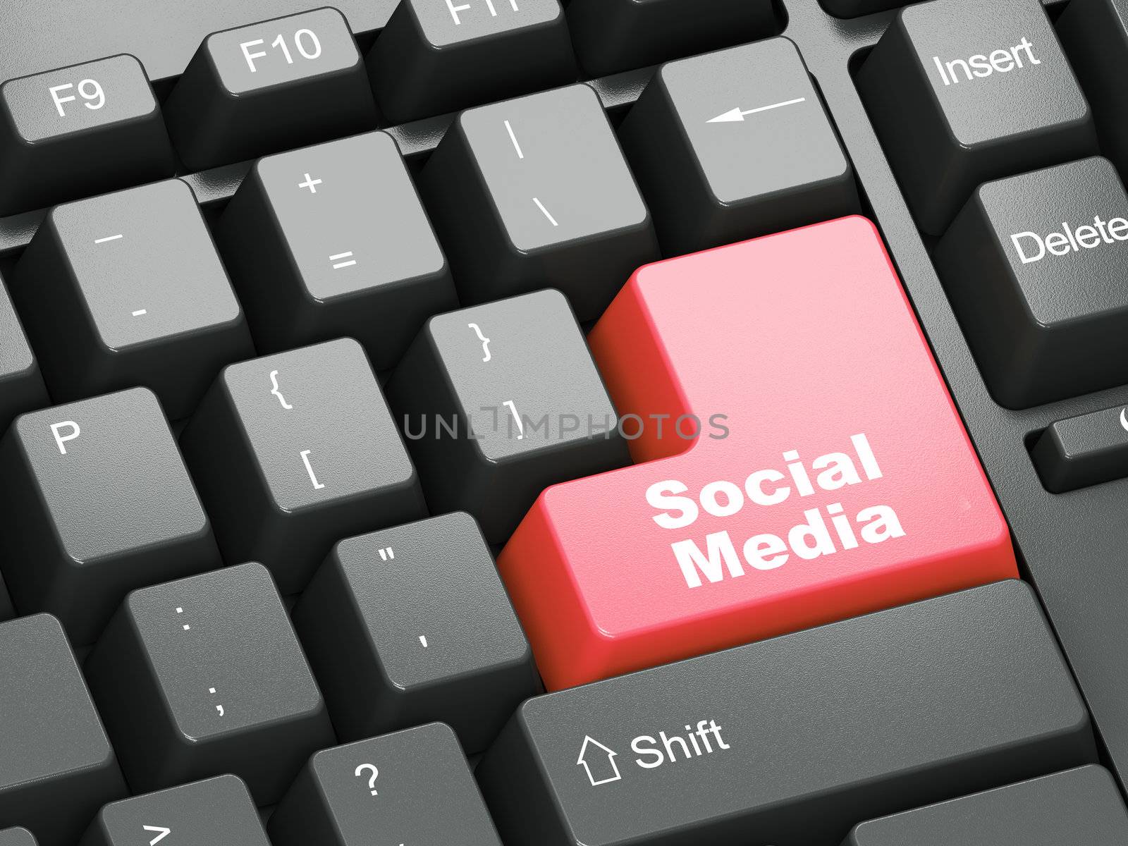 Black keyboard with Social Media button by maxkabakov