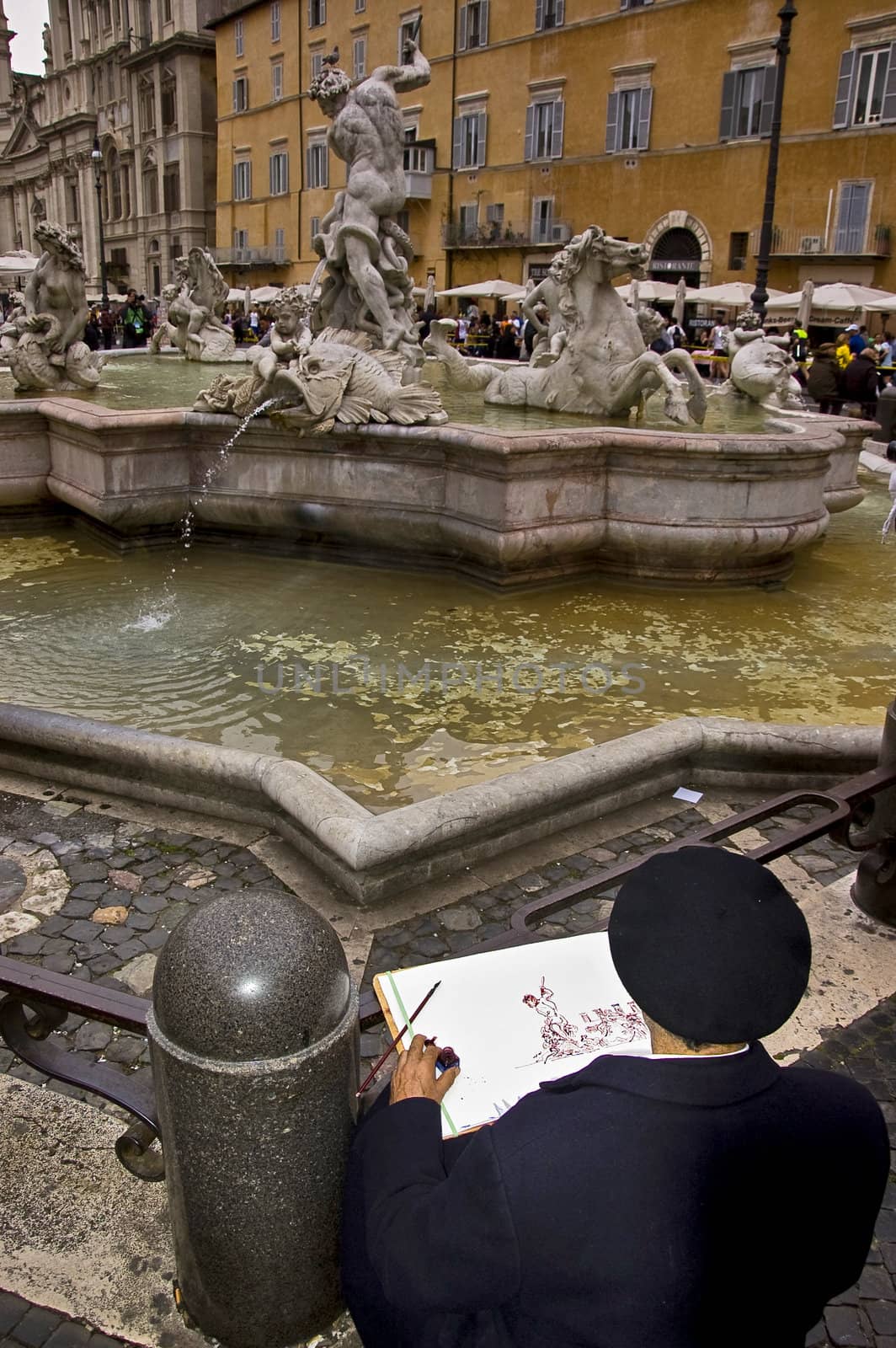 roman painter in piazza Navona in Rome, Italy