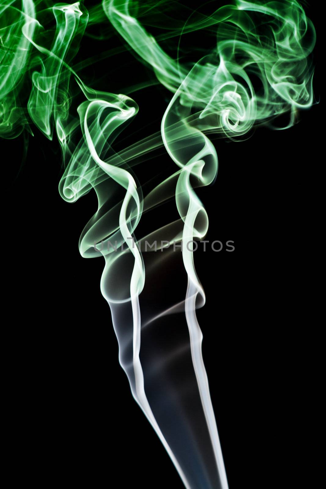 Abstract green smoke. Isolated on a black background by acidgrey