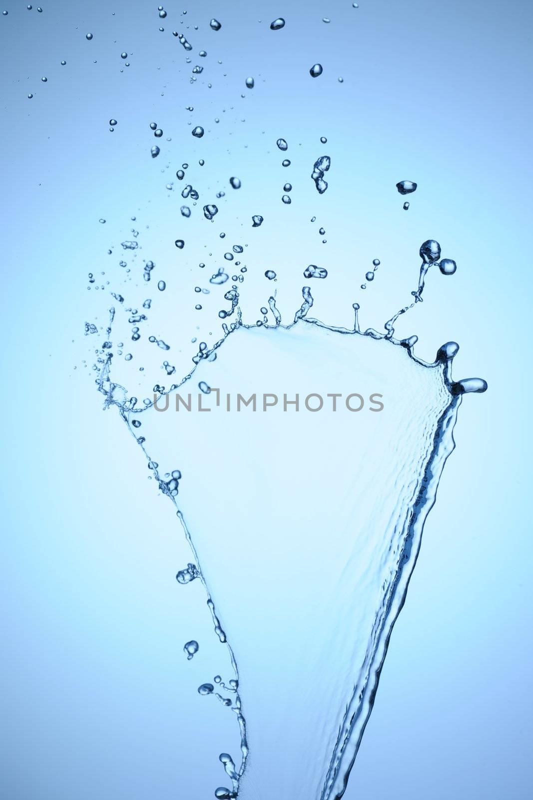 Beautiful water splash speed shot