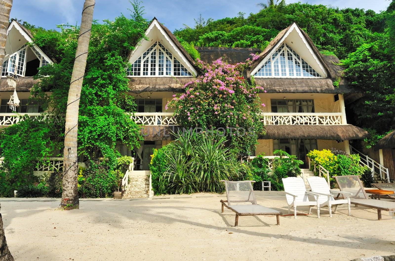 Beautiful beach with mansion, Philippines