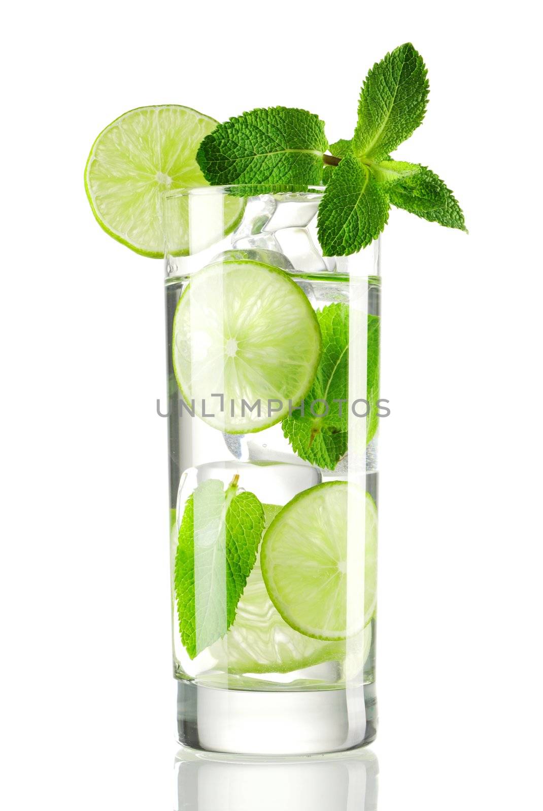Mojito cocktail isolated on white