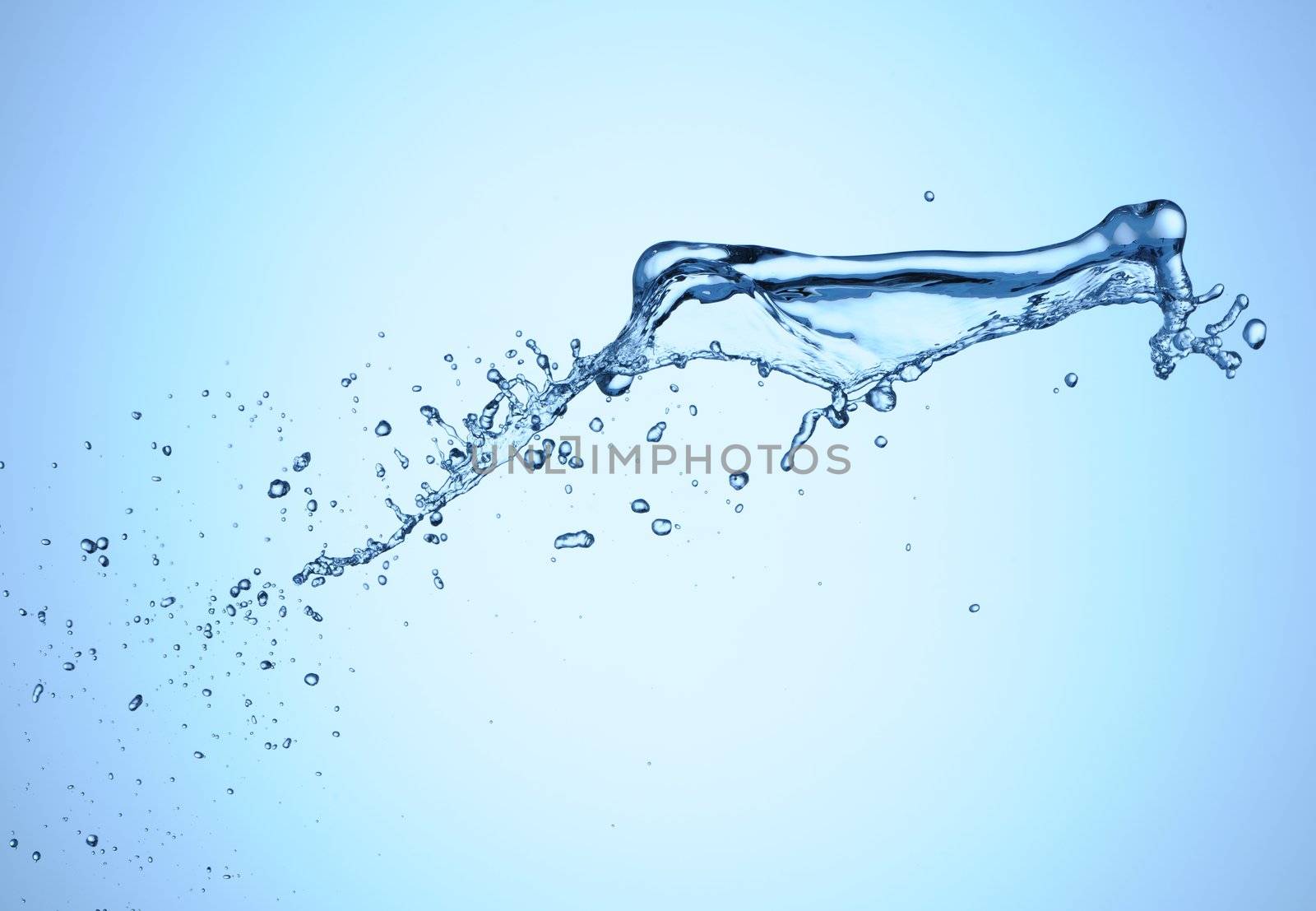Beautiful water splash speed shot