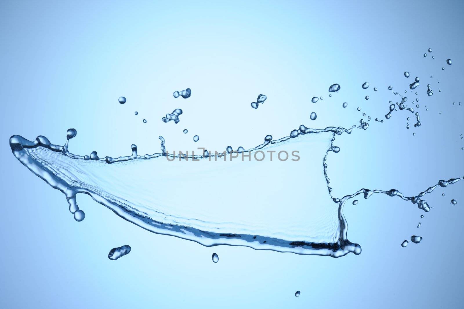 Beautiful water splash speed shot