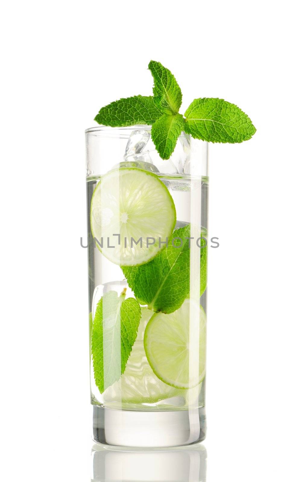 Mojito cocktail isolated on white