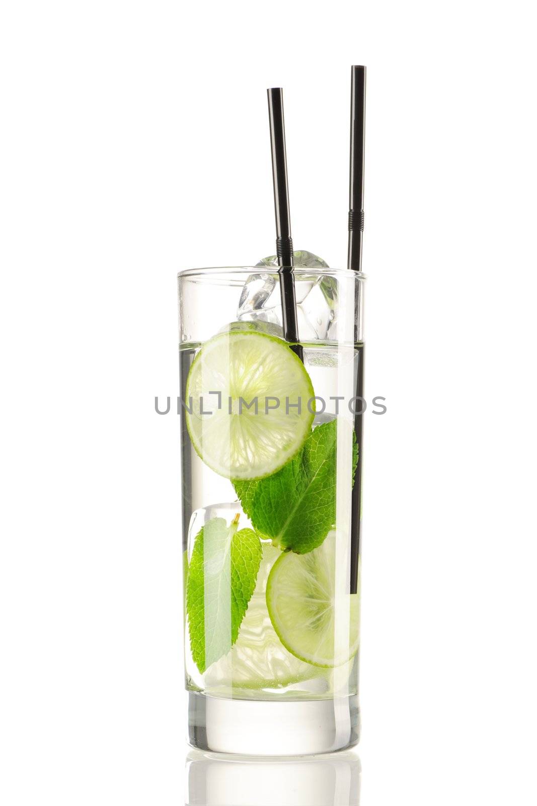 Mojito cocktail isolated on white