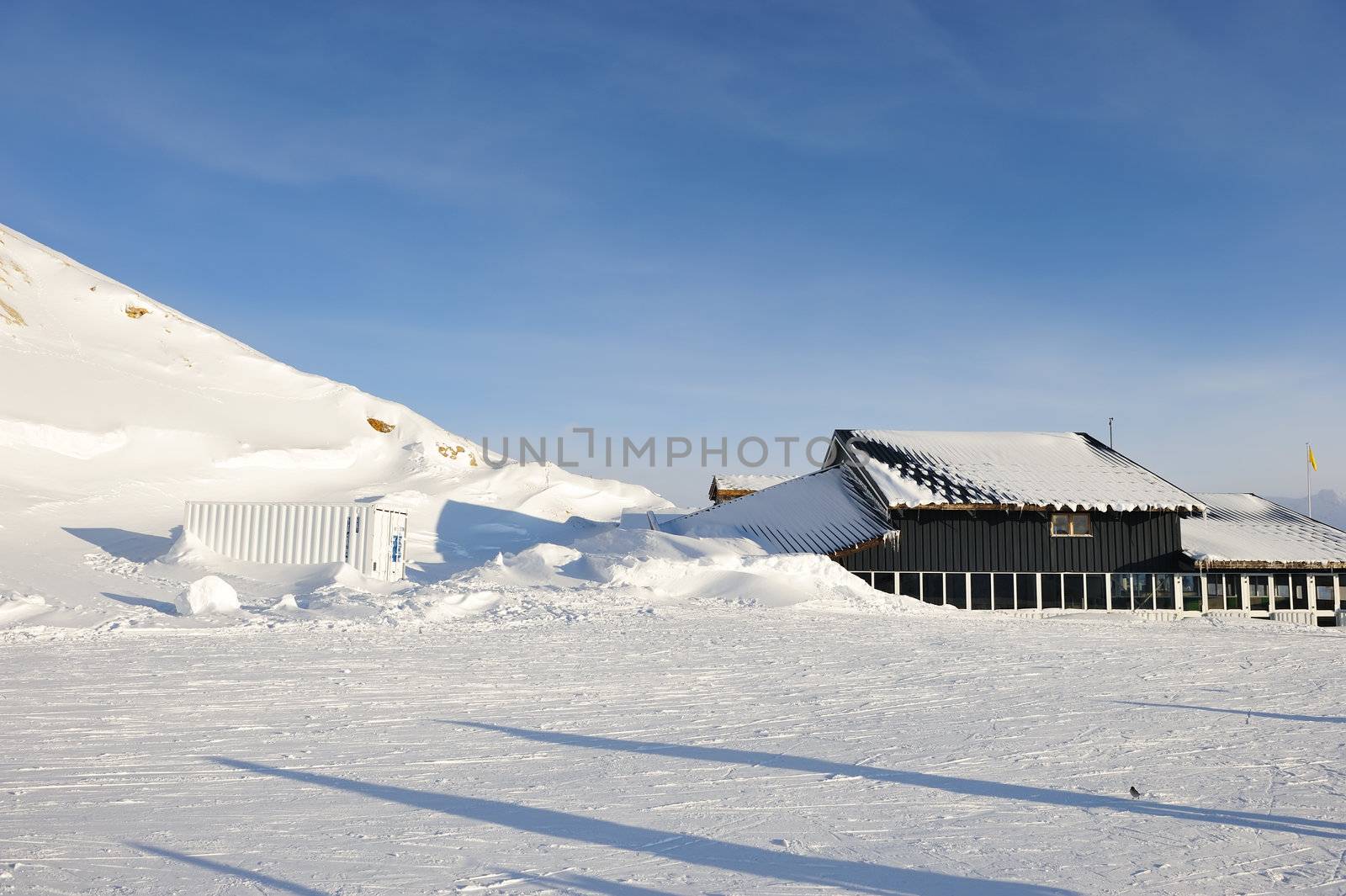 Mountains with snow in winter, Val-d'Isere, Alps, France