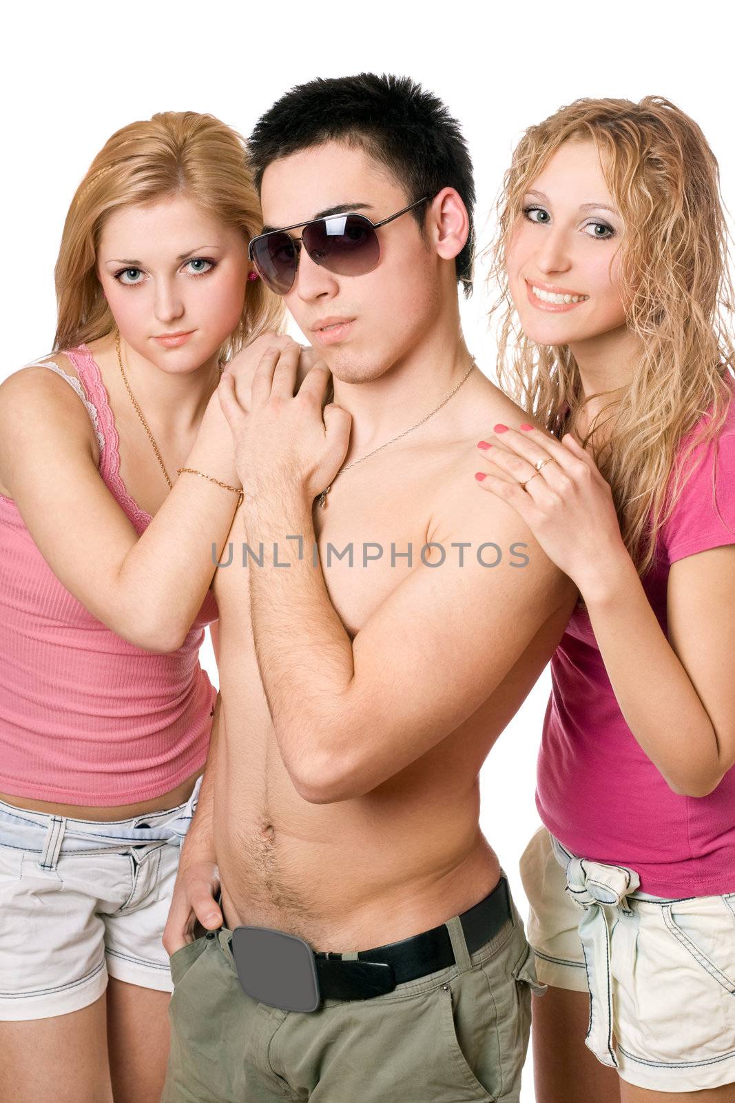 Two pretty blond women with young man by acidgrey