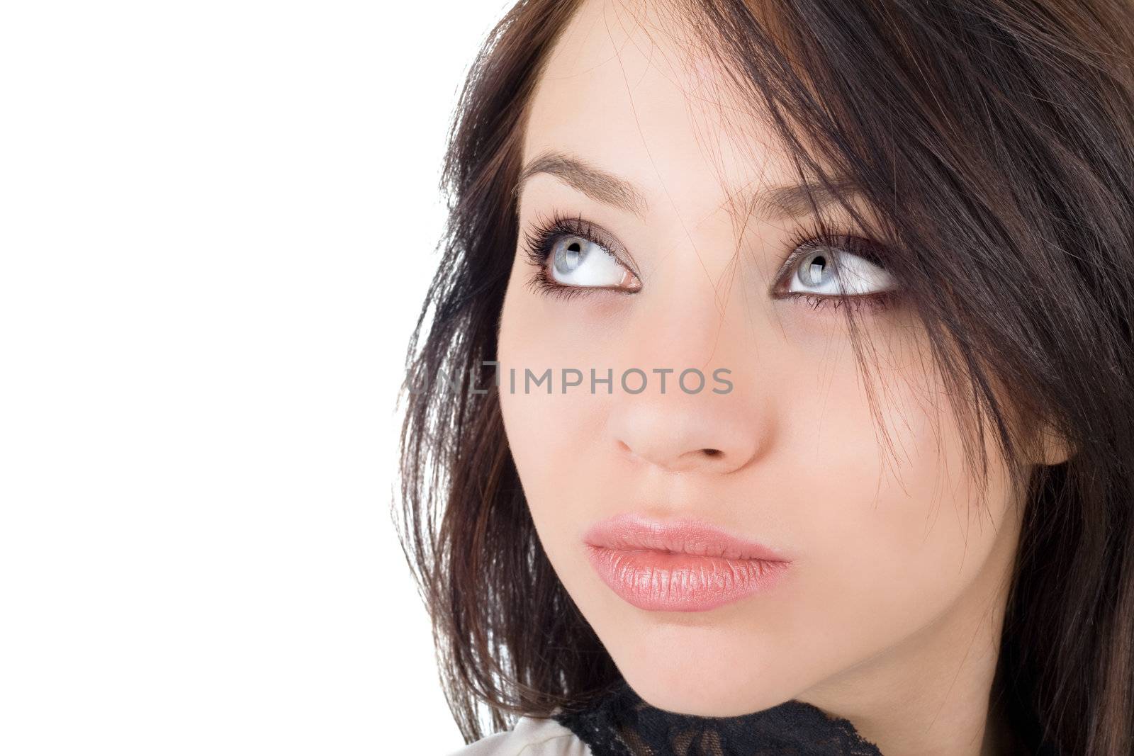 Portrait of the beautiful young woman. Isolated