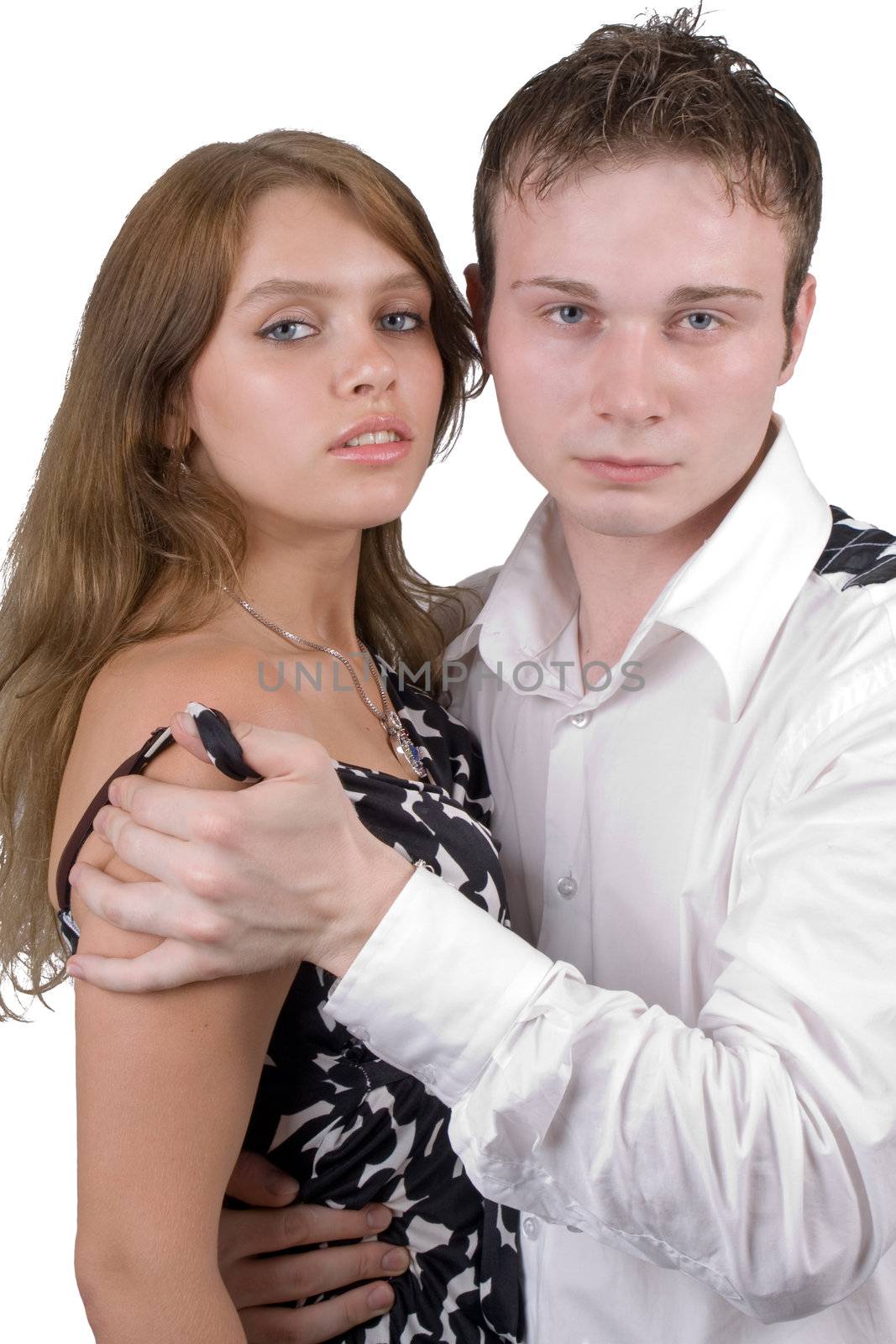 Young beauty couple. Isolated on white background 7