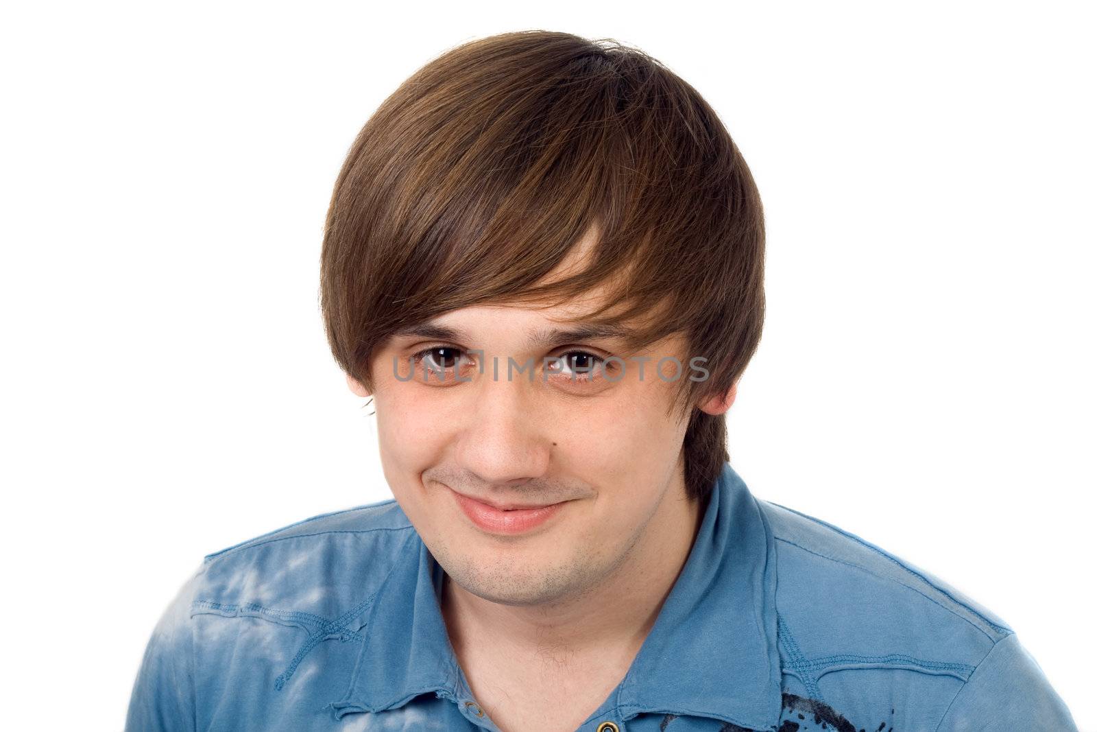 Portrait of  the smiling young man. Isolated.