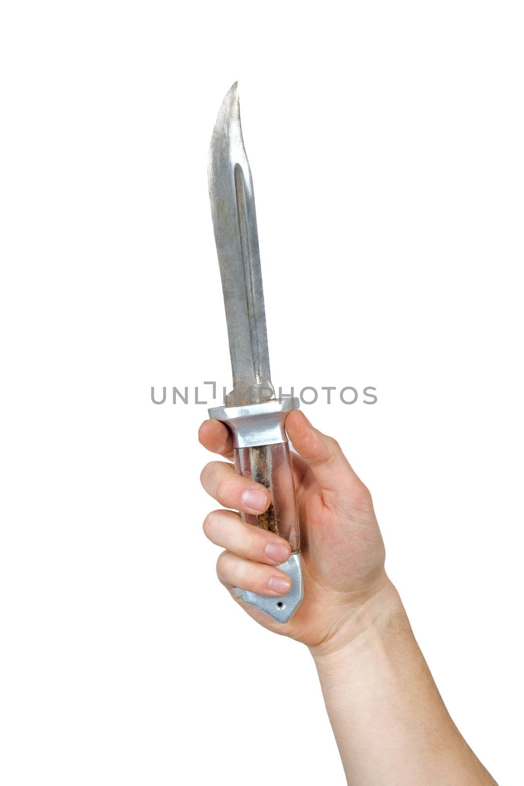 Knife in a hand. Isolated on white by acidgrey